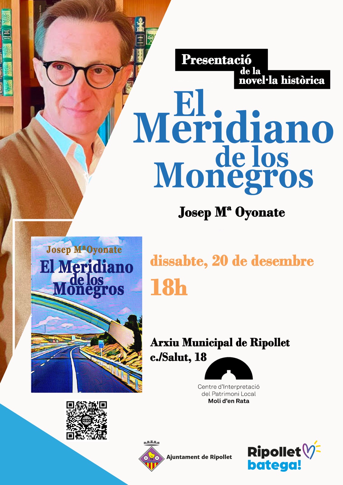 Cartel de la presentación de El Meridiano de los Monegros en el Arxiu Municipal de Ripollet